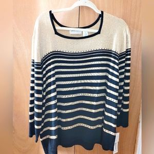 Alfred Dunner 3X gold and black sweater